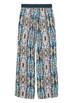 Kinder s.Oliver Gemusterte Wide-Leg-Hose aus satinierter Viskose