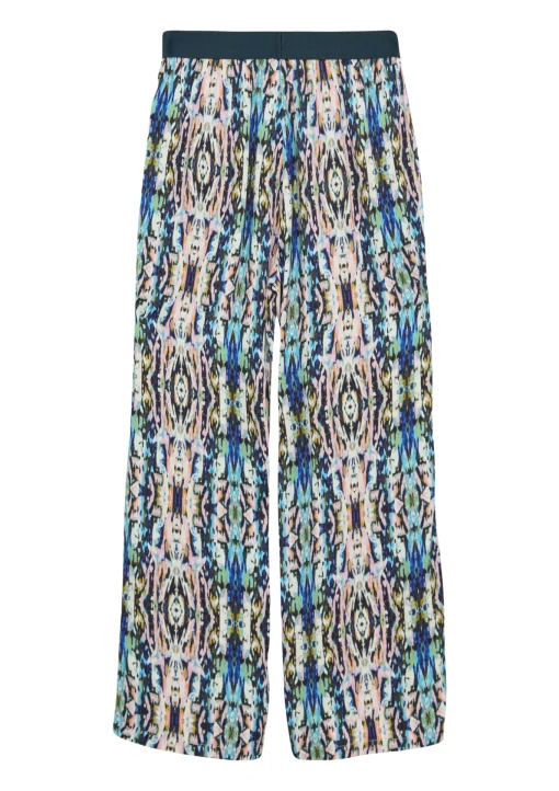 Kinder s.Oliver Gemusterte Wide-Leg-Hose aus satinierter Viskose