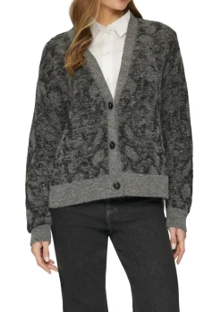 Damen s.Oliver Gemusterter Cardigan mit Glitzergarn