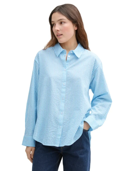 Damen Tom Tailor Denim Gestreifte Bluse