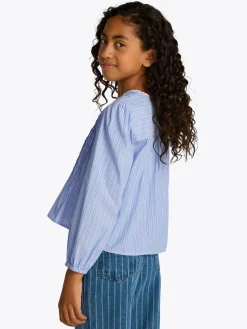 Kinder Tommy Hilfiger Gestreifte Bluse mit Falten