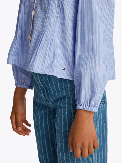 Kinder Tommy Hilfiger Gestreifte Bluse mit Falten