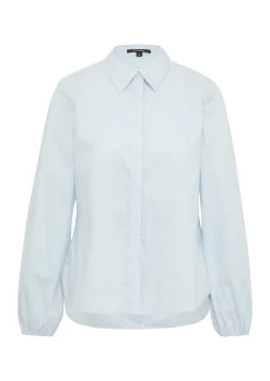 Damen Comma Gestreifte Hemdbluse mit voluminösem Ärmelsaum