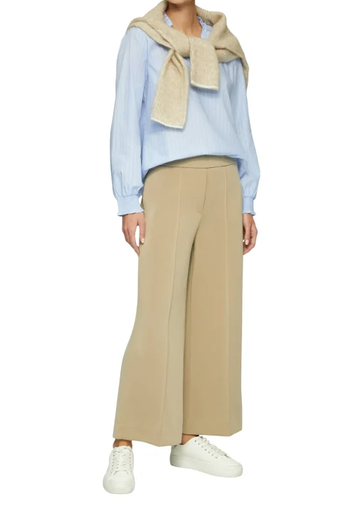 Damen s.Oliver BLACK LABEL Gestreifte Popline-Bluse mit Gummizug am Ausschnitt