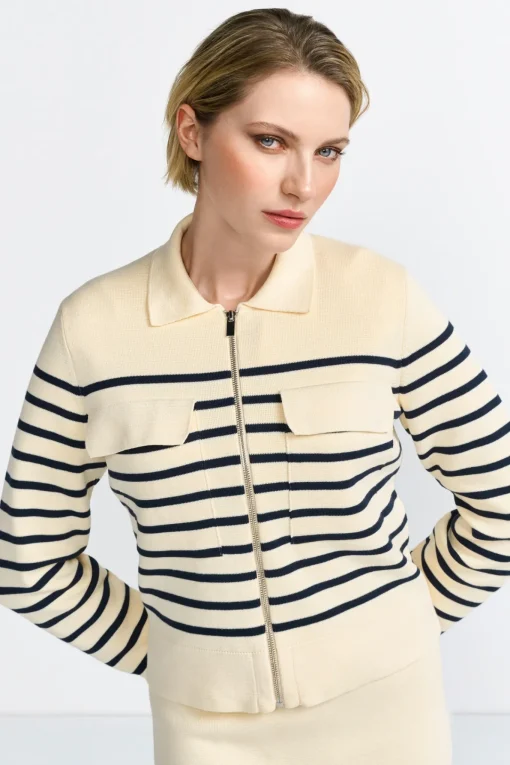 Damen Rich & Royal Gestreifte Strickjacke