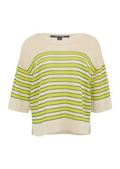 Damen Comma Gestreifter Feinstrickpullover im Relaxed Fit