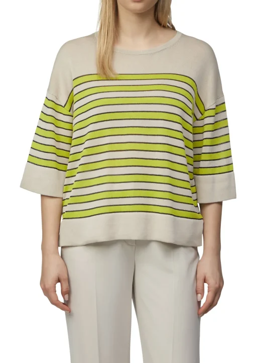 Damen Comma Gestreifter Feinstrickpullover im Relaxed Fit