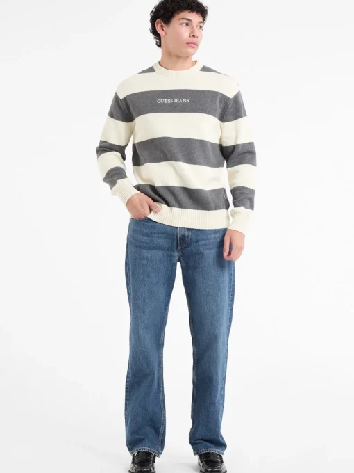 Herren GUESS JEANS Gestreifter Pullover