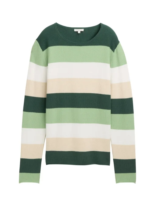 Damen Tom Tailor Gestreifter Strickpullover