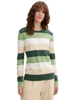 Damen Tom Tailor Gestreifter Strickpullover