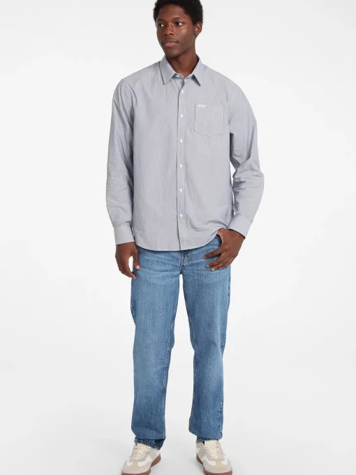Herren GUESS JEANS Gestreiftes Hemd mit Tasche