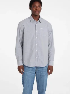 Herren GUESS JEANS Gestreiftes Hemd mit Tasche
