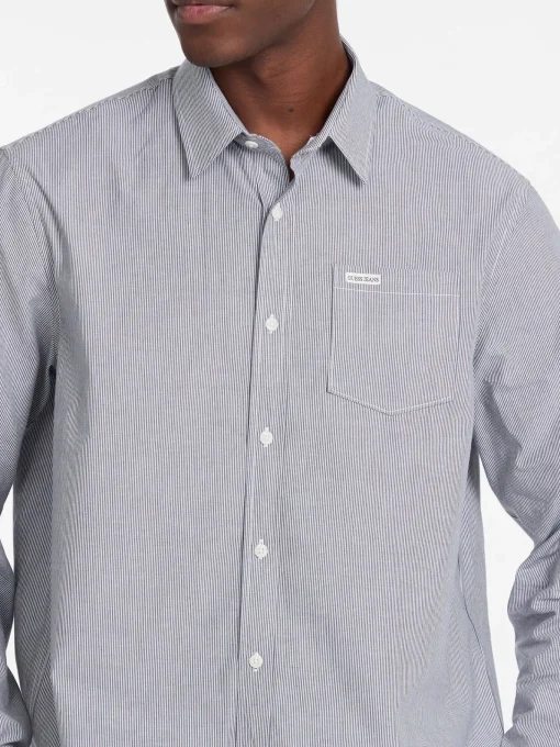 Herren GUESS JEANS Gestreiftes Hemd mit Tasche