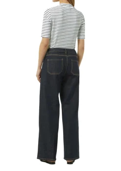 Damen Comma Gestreiftes Jersey-Shirt mit Stehkragen