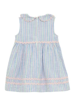 Kinder s.Oliver Gestreiftes Kleid in Leinenoptik mit Bubikragen