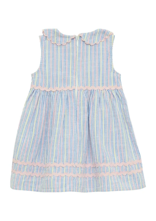 Kinder s.Oliver Gestreiftes Kleid in Leinenoptik mit Bubikragen