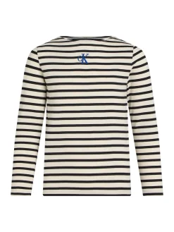 Kinder Calvin Klein Gestreiftes Langarmshirt