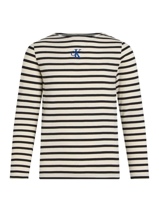 Kinder Calvin Klein Gestreiftes Langarmshirt