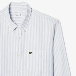 Herren Lacoste Gestreiftes Regular Fit-Leinenhemd