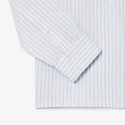 Herren Lacoste Gestreiftes Regular Fit-Leinenhemd