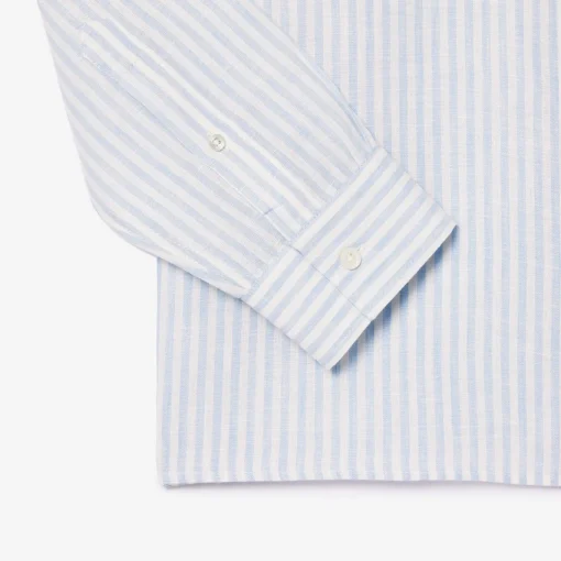 Herren Lacoste Gestreiftes Regular Fit-Leinenhemd