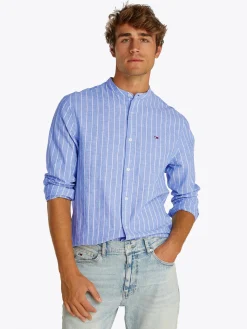 Herren Tommy Jeans Gestreiftes Stehkragenhemd