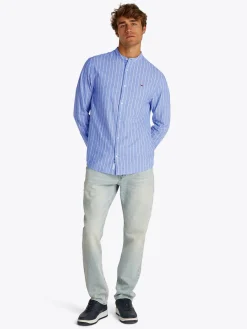 Herren Tommy Jeans Gestreiftes Stehkragenhemd