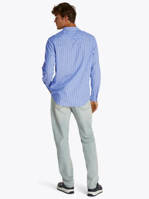 Herren Tommy Jeans Gestreiftes Stehkragenhemd
