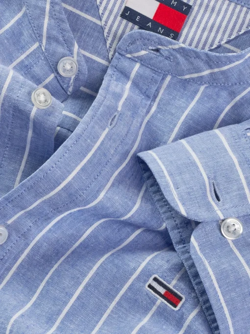 Herren Tommy Jeans Gestreiftes Stehkragenhemd