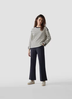 Damen Lecomte Gestreiftes Sweatshirt mit Details an Schulter und Ärmel