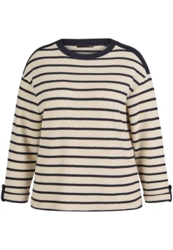 Damen Lecomte Gestreiftes Sweatshirt mit Details an Schulter und Ärmel