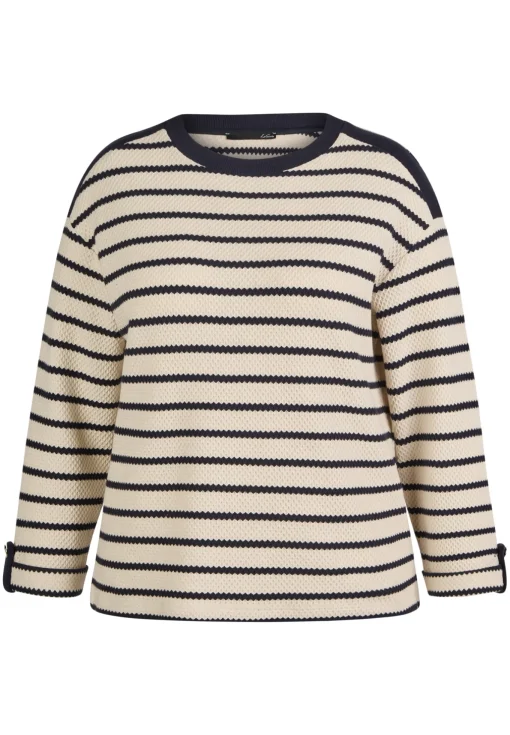 Damen Lecomte Gestreiftes Sweatshirt mit Details an Schulter und Ärmel