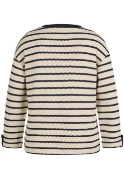 Damen Lecomte Gestreiftes Sweatshirt mit Details an Schulter und Ärmel