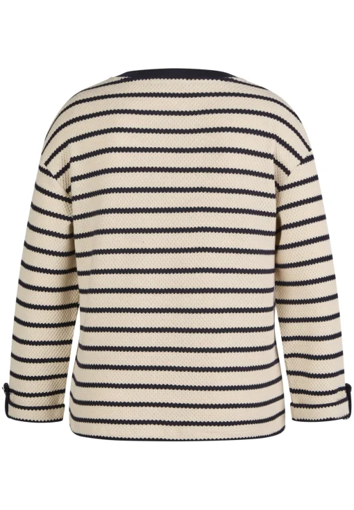 Damen Lecomte Gestreiftes Sweatshirt mit Details an Schulter und Ärmel