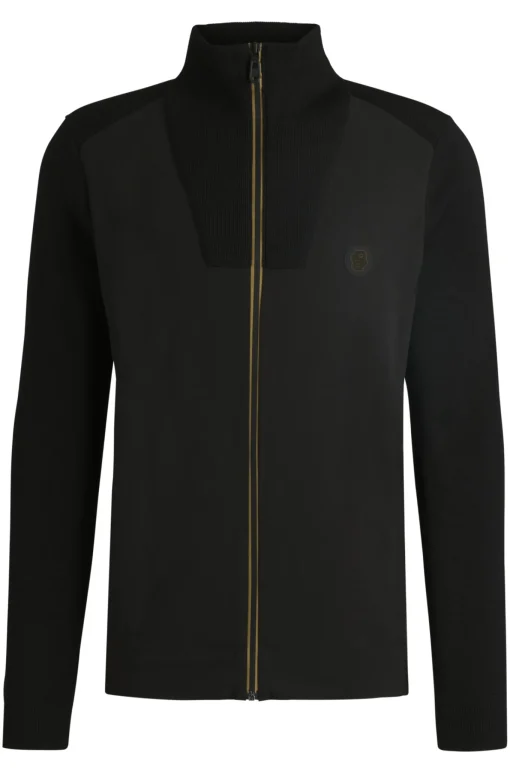 Herren Boss Green Gestrickte Jacke mit Double-B-Monogramm