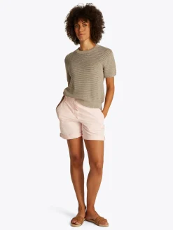 Damen Tommy Hilfiger Gestrickter Rundhalspullover Kurzarm