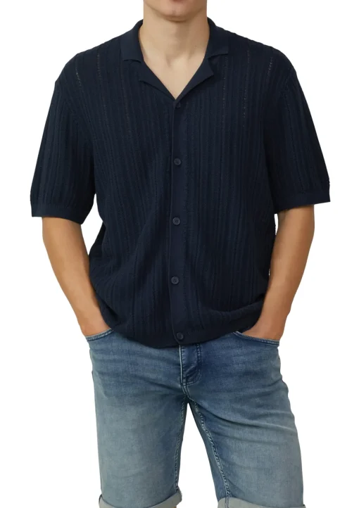 Herren QS Gestricktes Resorthemd