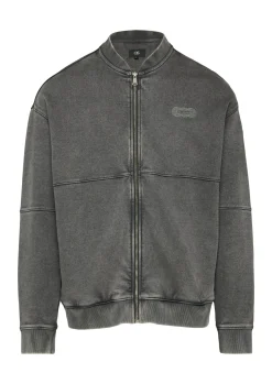 Herren QS Gewaschene Sweatshirtjacke im Bomber-Style