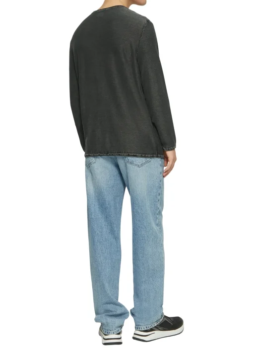 Herren QS Gewaschener Strickpullover mit Rollkante
