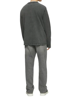 Herren QS Gewaschenes Henley-Longsleeve