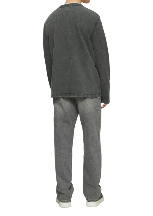 Herren QS Gewaschenes Henley-Longsleeve