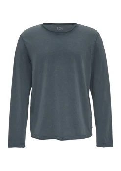 Herren QS Gewaschenes Langarmshirt im Used-Look