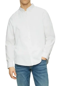 Herren QS Gewaschenes Twillhemd mit Logostickerei