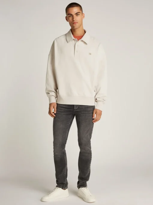 Herren Calvin Klein Jeans Gewebtes Label Relaxed Rugby Sweater