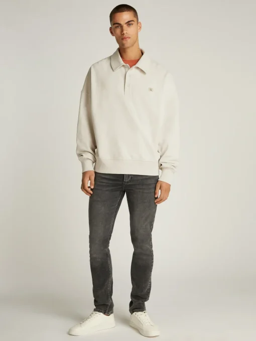 Herren Calvin Klein Jeans Gewebtes Label Relaxed Rugby Sweater