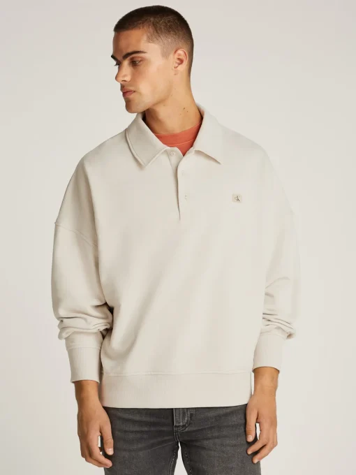 Herren Calvin Klein Jeans Gewebtes Label Relaxed Rugby Sweater
