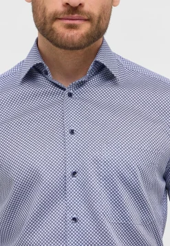 Herren Eterna Hemd Hahnentritt Kurzarm