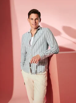 Herren Colours & Sons Hemd in Leinen Optik