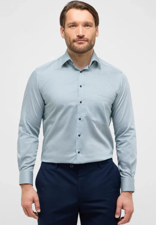 Herren Eterna Hemd Natté Kurzarm