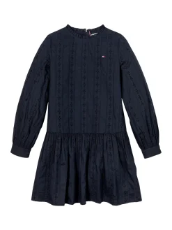 Kinder Tommy Hilfiger Hilfiger Monotype Kleid mit Lochstickerei